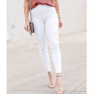 SPANX White Distressed Ankle Skinny Jeans